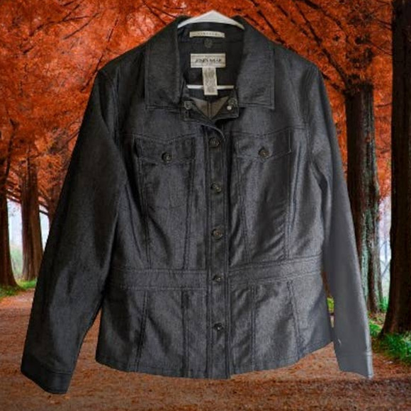 Jones Wear Sport 10 button down jacket, long sleeve cotton blend fall jacket - Picture 1 of 1